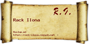 Rack Ilona névjegykártya
